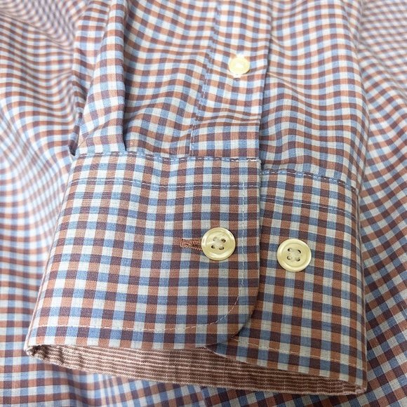 Joseph Abboud Check Dress Shirt Cotton Button Down Collar Long Sleeve Luxury - Picture 11 of 15